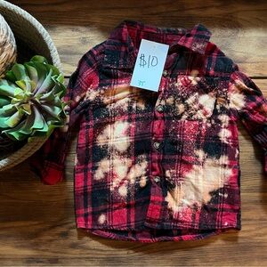 Plaid Red and Black Kids Shirt